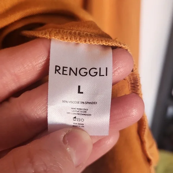 Renggli Mockneck Long Sleeve Shirt Ochre Orange Size Large - Picture 9 of 11